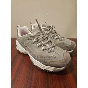 Skechers D'Lites Memory Foam Gray Walking Shoes Sneakers Women's Size‎ 6